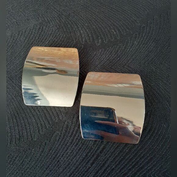 Zara Silvertone Oversized Geometric Statement Earrings - Picture 15 of 15